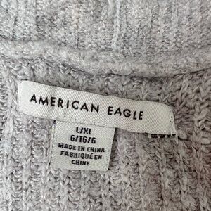 American Eagle Outfitters Women's Light Gray Knit Sweater